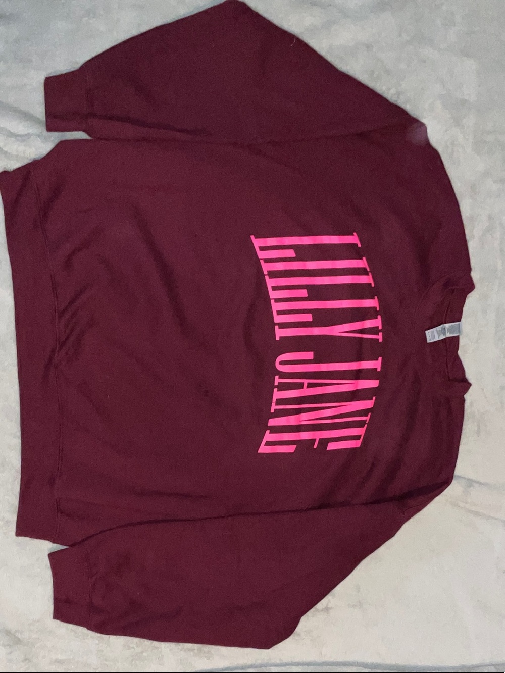 Lilly Jane Maroon Sweatshirt with Pink Logo